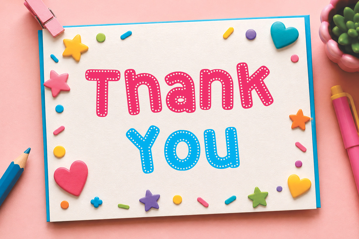 Rainbow Dots - Sticker Font, a Handwritten Font by Mozatype (Photo 10 of 10)