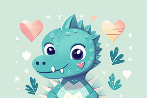 Collection Of Cute Dinosaur Characte