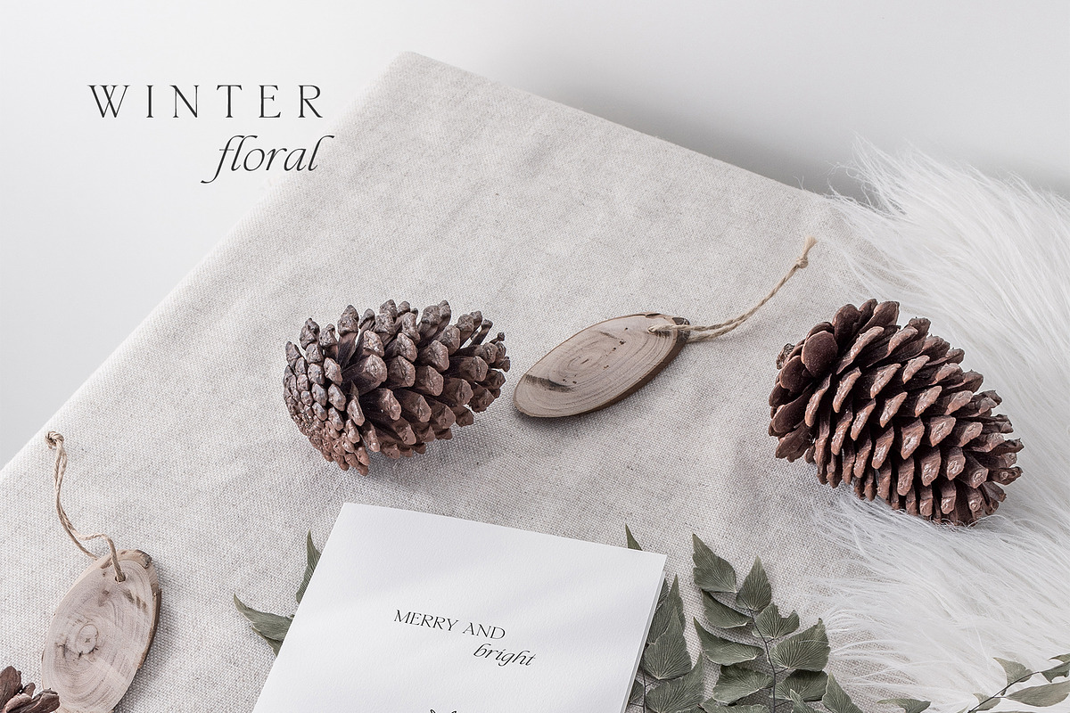 WINTER FLORAL Christmas line art set, a Decorative Illustration by Madiwaso (Photo 4 of 9)