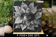 Eye Leaves Skulls Creepy Mysterious, a Background Graphic by LaseredNinja (Thumbnail 2 of 7)