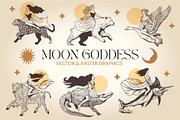 Moon Goddess Spirit Animal Bundle, an Illustration by Wanderlust Heart Branding (Thumbnail 1 of 8)
