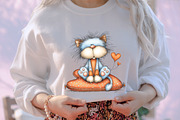 Valentine Cat Clipart Bundle, an Illustration by designcity5 (Thumbnail 4 of 5)