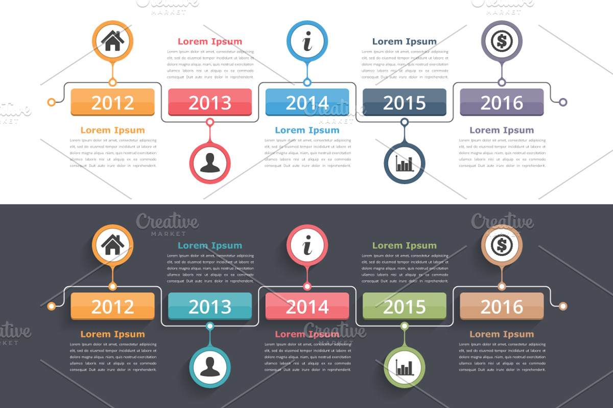Timelines Infographics - Bundle 1, a Graphic by PixMarket