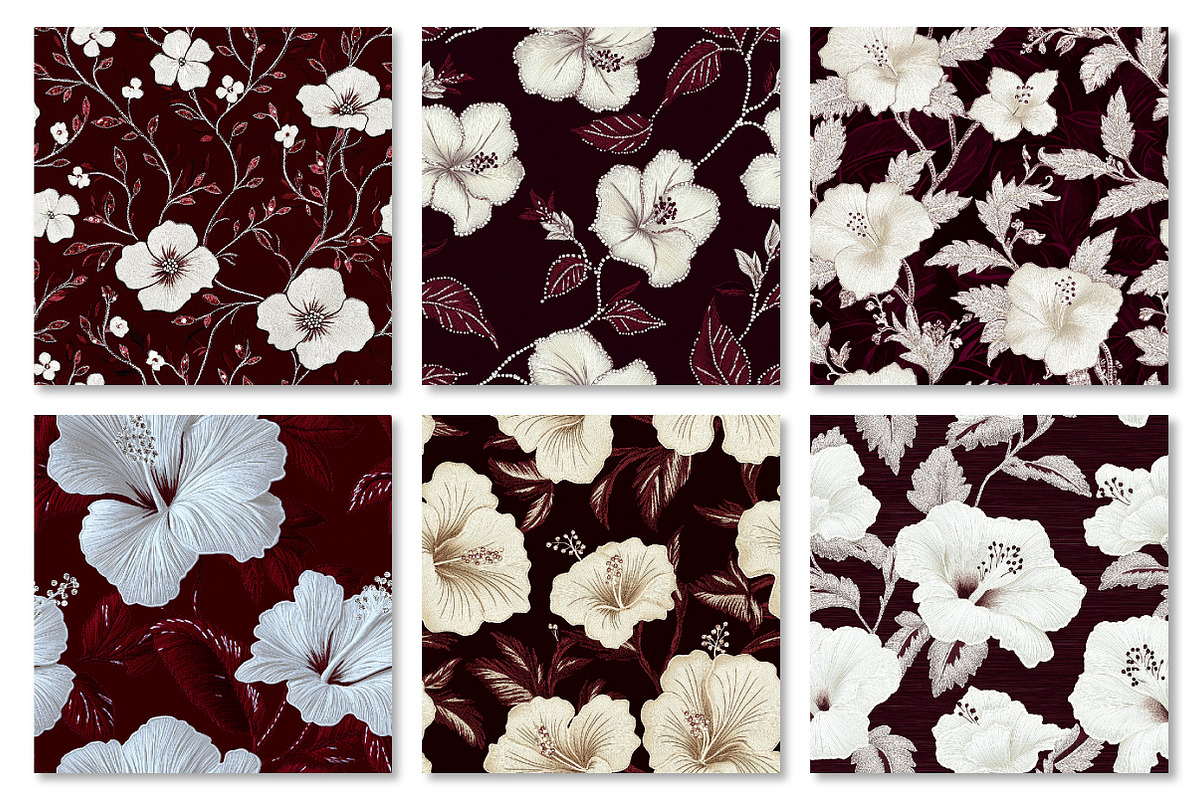 White Hibiscus Digital Paper, a Texture Graphic by Dream Creation (Photo 5 of 7)