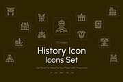 History Icon Art Set, an Outline Icon by Prosymbols (Thumbnail 1 of 7)