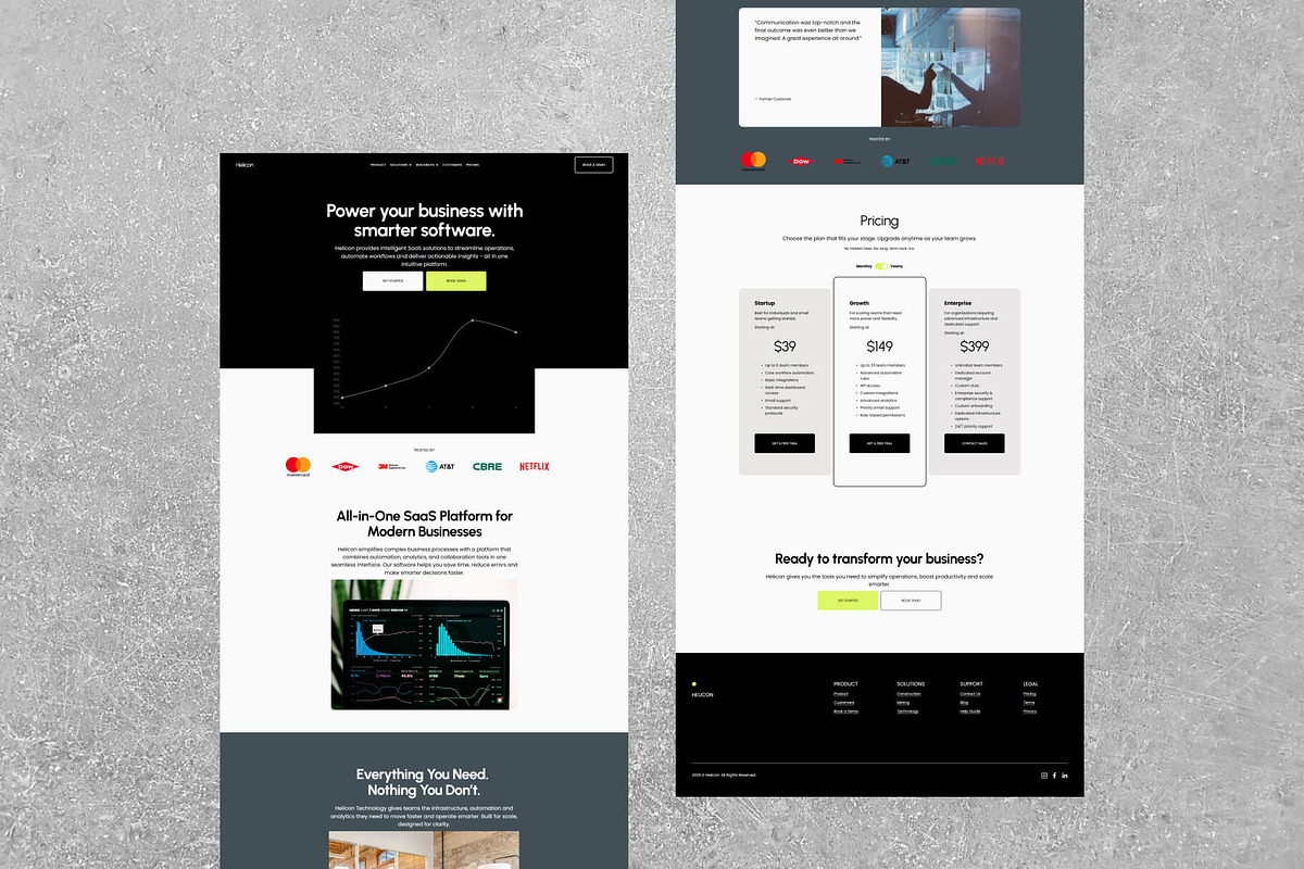 Helicon SaaS - Squarespace Template, a Squarespace Template by Gem Media (Photo 2 of 5)