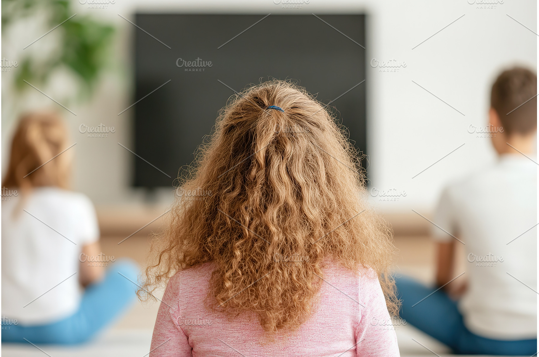 Family Watching Television in Living, an Architecture Photo by Lermont51