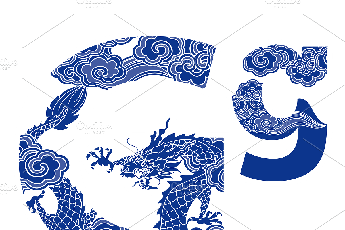 Alphabet design in Oriental style, an Object Illustration by PonDeArt (Photo 2 of 2)