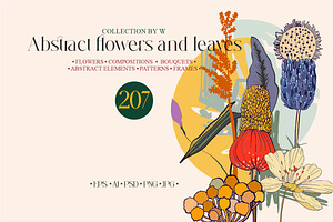 Abstract flowers and leaves