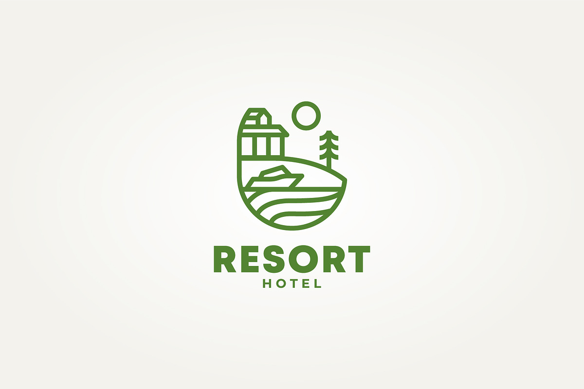 resort hotel with the lake line art, a Branding & Logo Template by Blazybone (Photo 1 of 2)