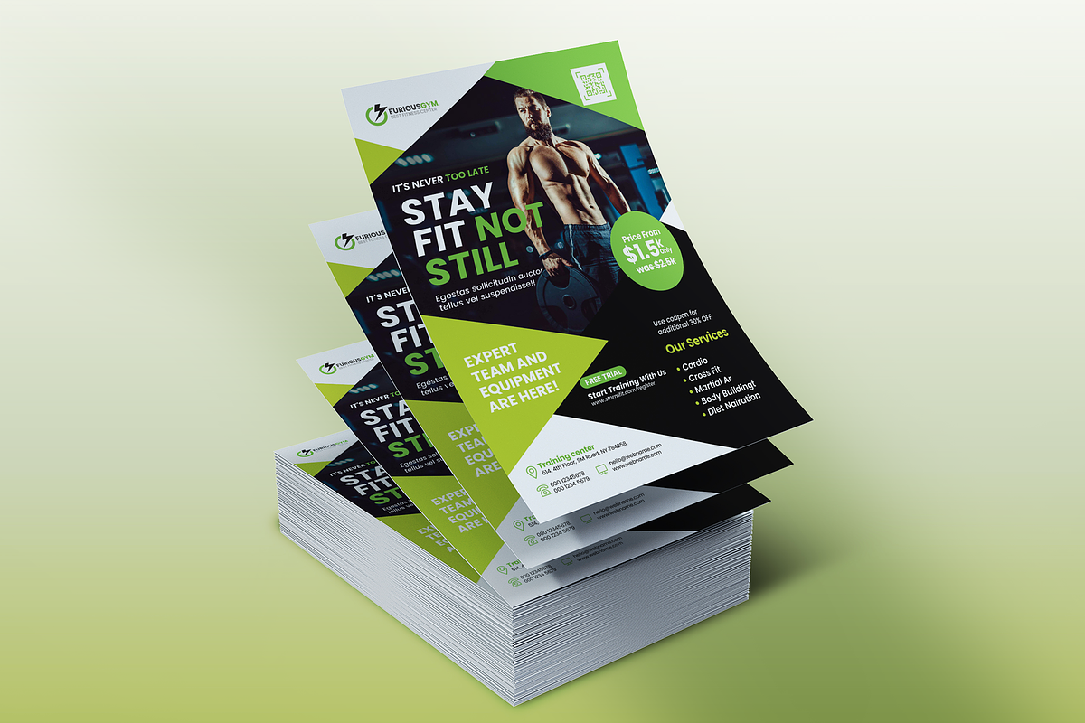 Fitness Trainer Flyer Templates, a Flyer Template by Creativpixl (Photo 3 of 8)