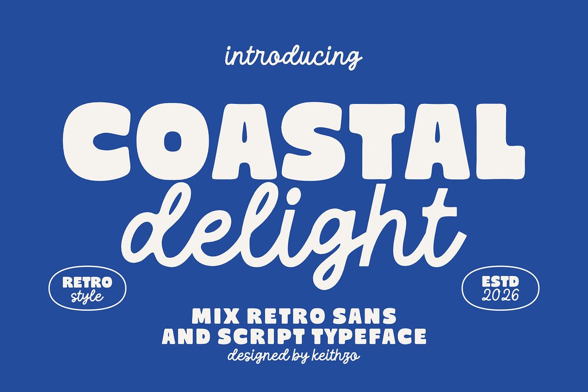 Coastal Delight - Mix Retro Font, a Sans Serif Font by Keithzo (Photo 1 of 8)
