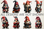 Gothic Valentine Gnome Clipart Set, an Illustration by RobertsArt (Thumbnail 4 of 5)