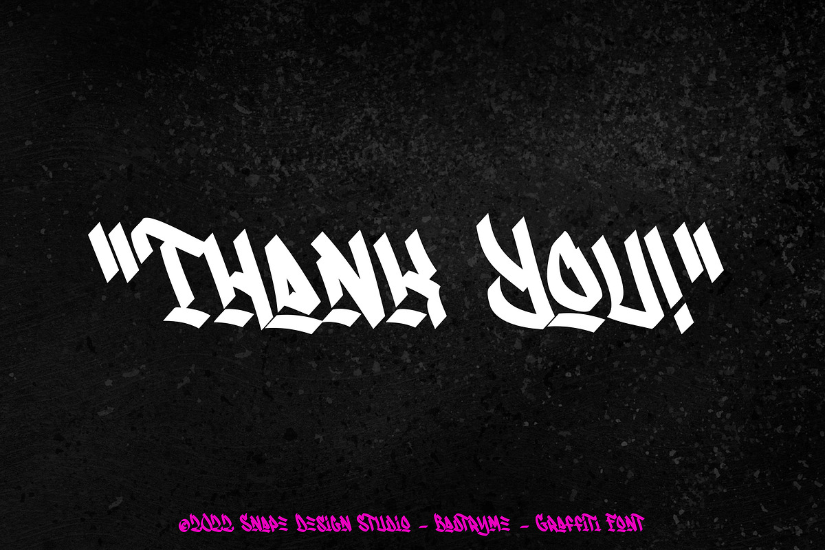 Badtryme - Graffiti Font, a Font by Snape Design Studio (Photo 5 of 5)