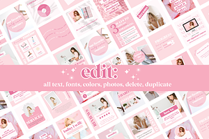 800 Pink Canva Social Media Template