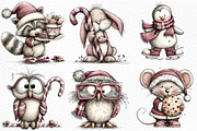 Funny Christmas Animals Clipart, an Illustration by Craft Nest (Thumbnail 3 of 6)