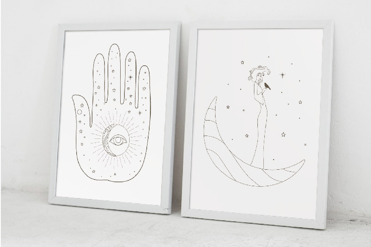 10 Zodiac, sun, moon and stars, an Illustration by Bloom21Art (Photo 4 of 4)