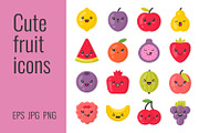 Cute smiling fruit icons, an Icon by Primula`s shop (Thumbnail 1 of 2)