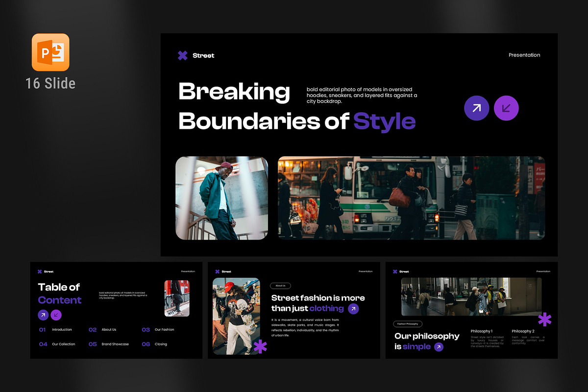 Street Fashion Powerpoint template, a Presentation Template by Eklip Studio (Photo 1 of 6)
