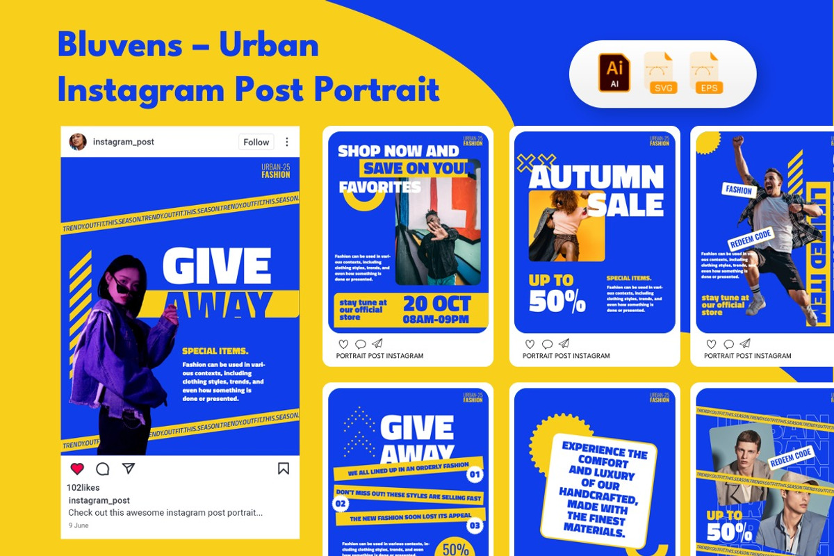 Urban Fashion - Instagram Bundle 01, a Social Media Template by Dhabee (Photo 4 of 11)