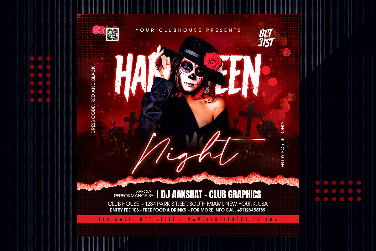 Halloween Flyer Template, a Templates & Theme by MithilaCreation (Photo 3 of 6)