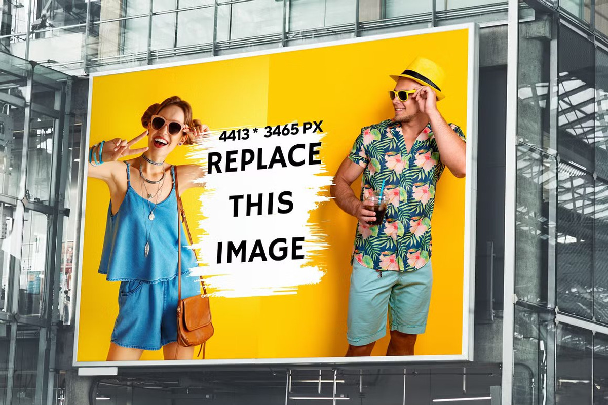 Billboard Mockup Template, an Advertising Mockup by PaperMoon (Photo 1 of 4)
