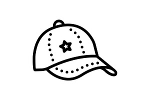 Cap hat black icon, an Outline Icon by Creative priyanka