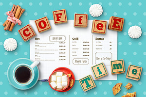 Coffee Menu Mockups Scene Creator