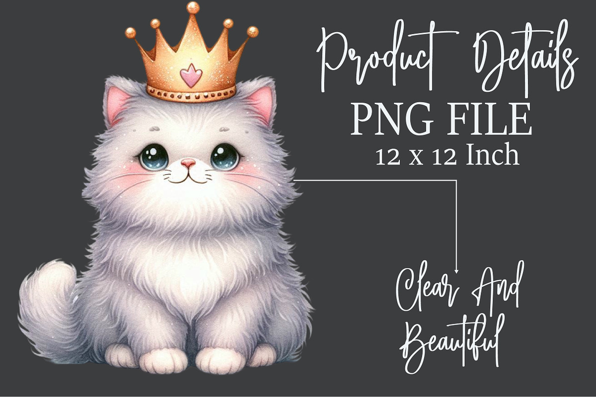 Watercolor Cute Doodle Cat Clipart, an Animal Illustration by Rose Art (Photo 4 of 7)