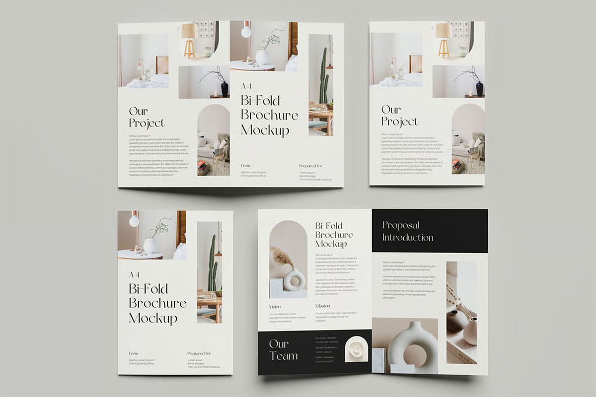 A4 Bi-Fold Brochure Mockup, an Advertising Mockup by zpackcreative (Photo 3 of 5)