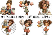 Whimsical Birthday Girl Clipart PNG, an Illustration by OK Design (Thumbnail 2 of 6)