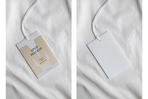 Clothes label tag blank white mockup
