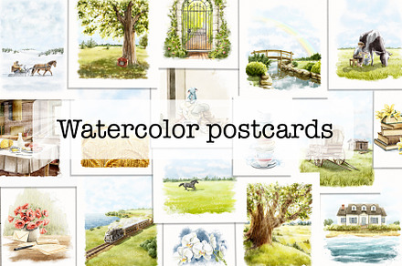 Watercolor postcards