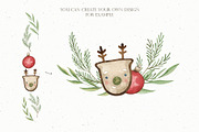 Watercolor Cozy Christmas set, an Illustration by OrangePeafowlArt (Thumbnail 3 of 15)