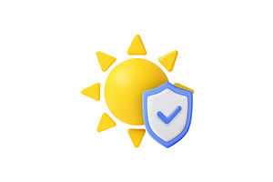 3d Sun Protection Concept with, an Object Illustration by ModVector