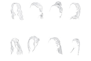 Womens Hair Set 5 Procreate Brush