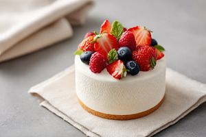 Cheesecake with Fresh Berries and Mint, a Food & Drink Photo by AlyaAnd