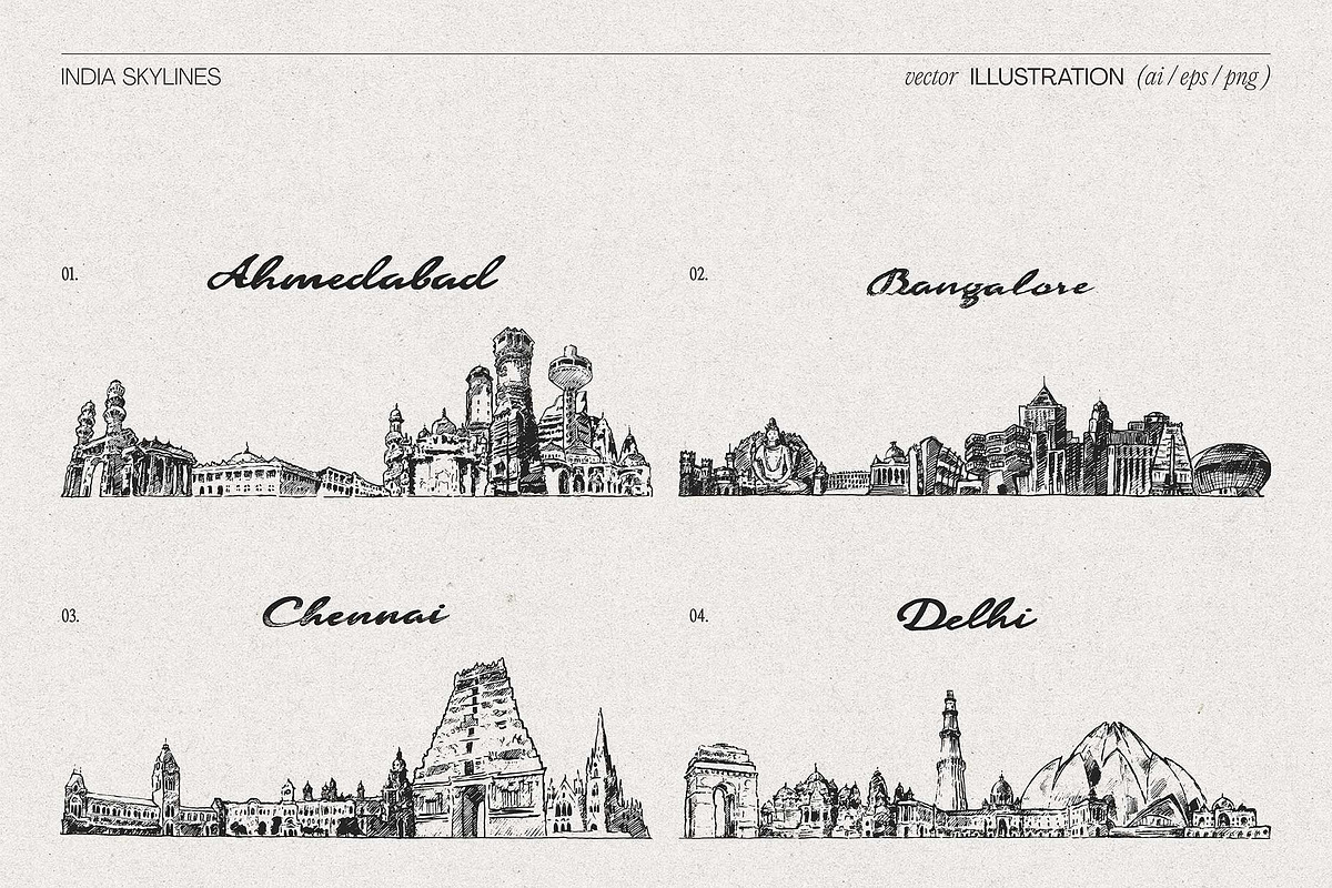 India Skylines, a Work Illustration by TheMountBirdStudio (Photo 4 of 9)