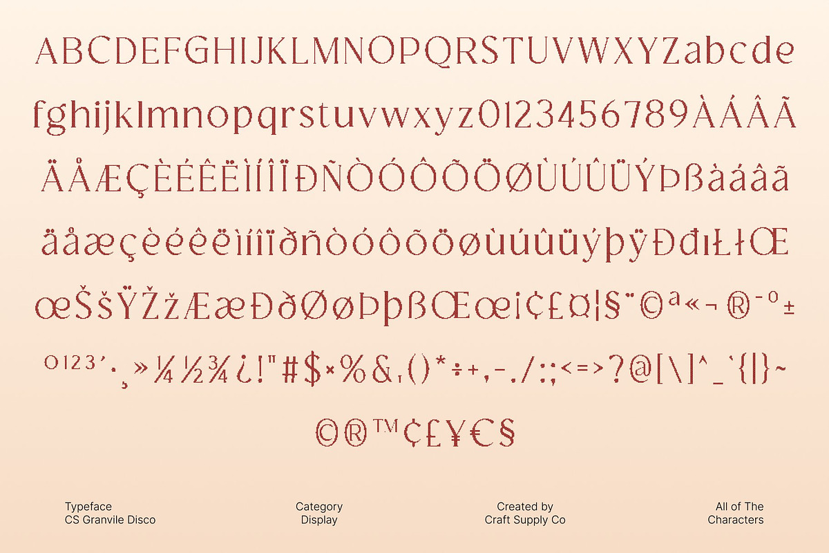 CS Granvile Disco, a Serif Font by Craft Supply Co. (Photo 8 of 8)