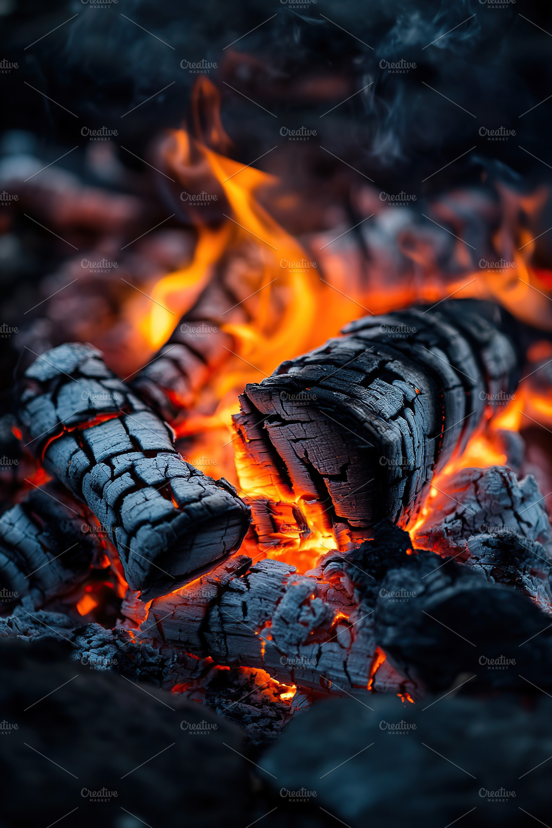 Closeup of burning campfire, a Nature Photo by AlyaAnd
