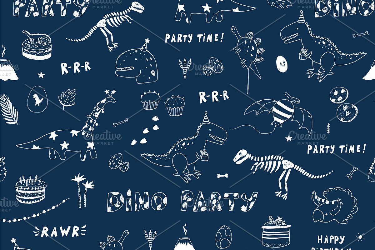 Dinosaur Party, a Pattern Graphic by GooseFrol (Photo 10 of 10)