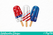 4th of July Sublimation Design, an Illustration by Watercolor design (Thumbnail 1 of 3)