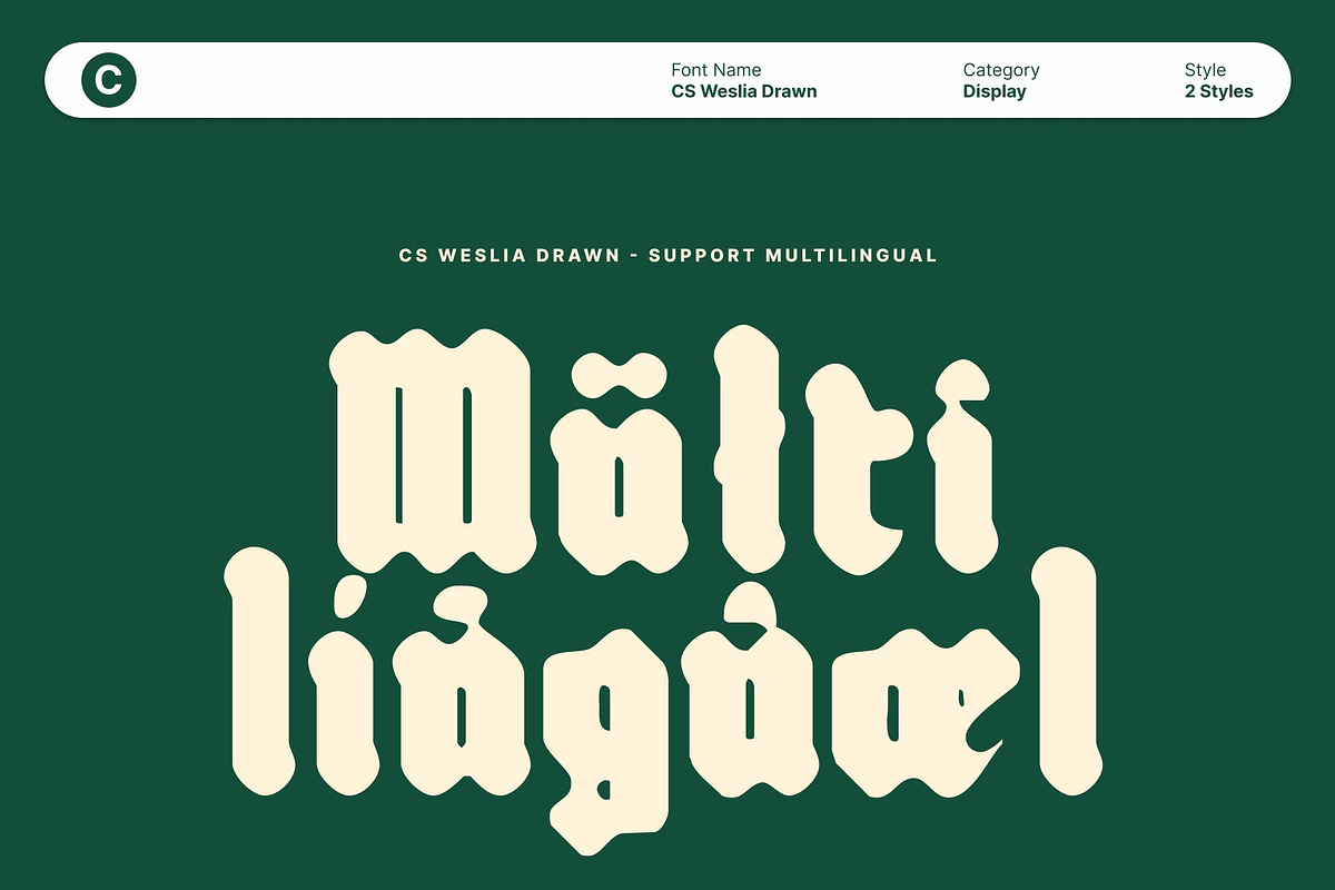CS Weslia Drawn, a Blackletter Font by Craft Supply Co. (Photo 4 of 8)