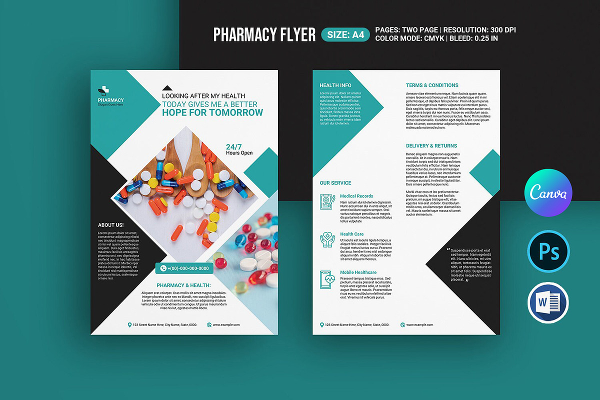 Pharmacy Flyer Template, a Flyer Template by retrographix (Photo 1 of 4)