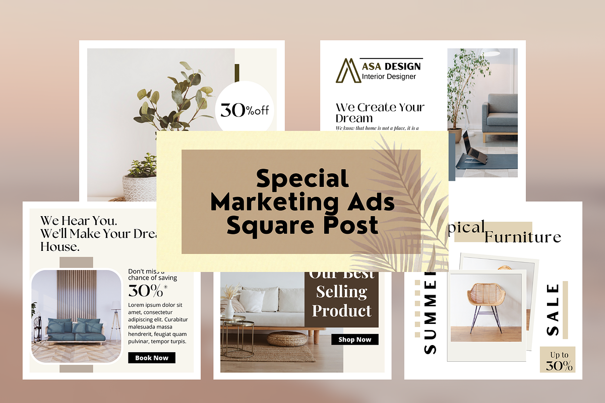 Interior Design Instagram Template, a Social Media Template by Kindelight (Photo 2 of 7)