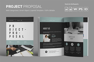 Project Proposal Brochure Template, a Brochure Template by White Graphic