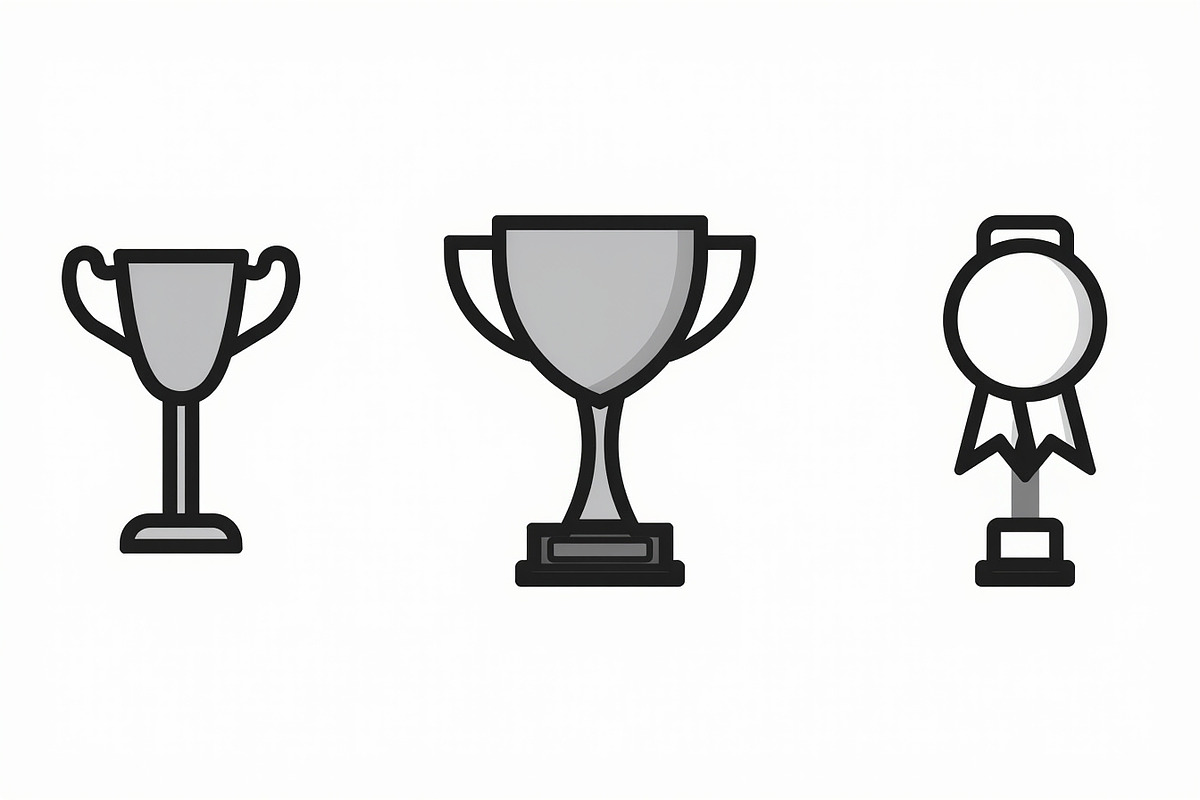 Trophy Cup and Medal Icon Set, an Illustration by Designs_River (Photo 3 of 7)