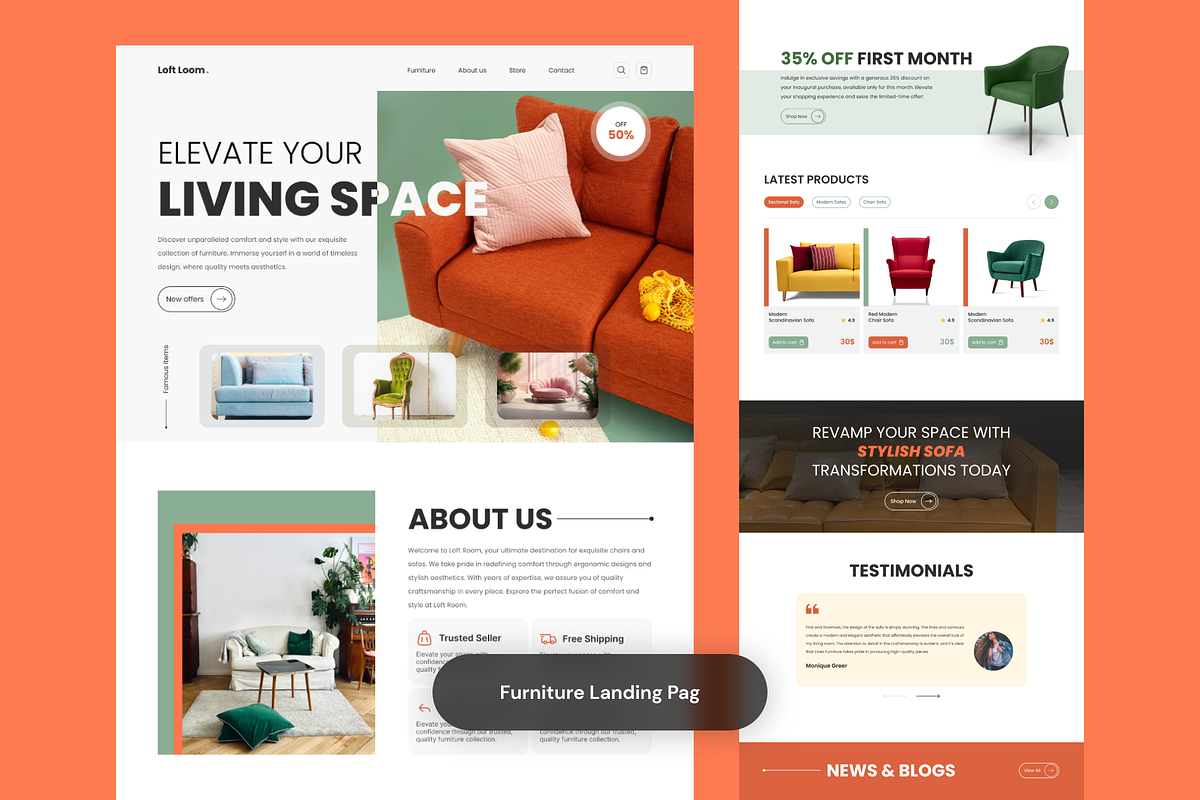 Website Landing Pages Modern UI Kit, an UI Kit Template by nwdigitalstore (Photo 3 of 6)