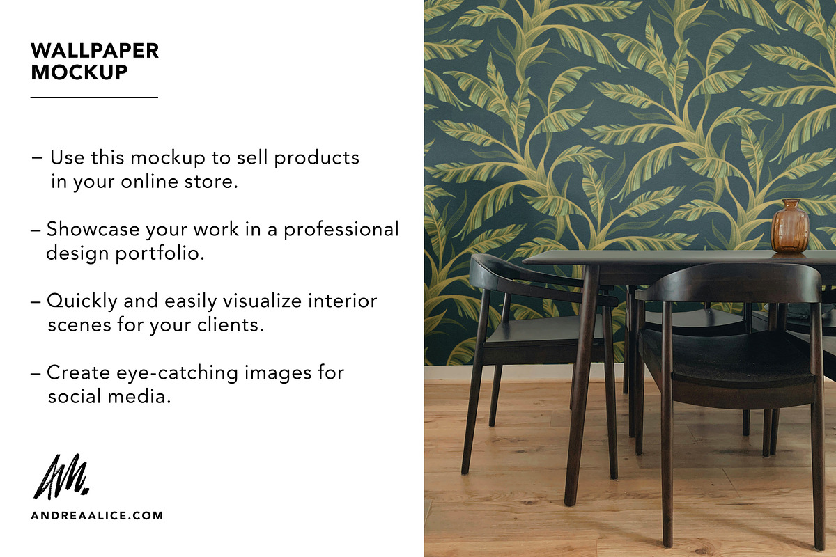 Wallpaper Mockup - Dining Room, a Household Mockup by Andrea Muller (Photo 2 of 6)
