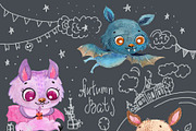 Bat cute characters, an Animal Illustration by JaneLane (Thumbnail 2 of 5)